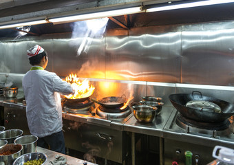 Chef in restaurant kitchen