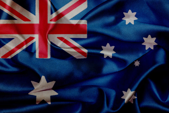Australia grunge waving flag