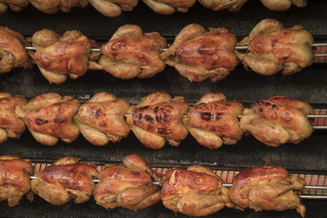 Chickens on the rotisserie