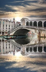Door stickers Rialto Bridge Venice with Rialto bridge in Italy