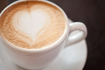 Coffee heart shape