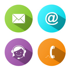 CONTACT BUTTONS (icons details customer service support help us)