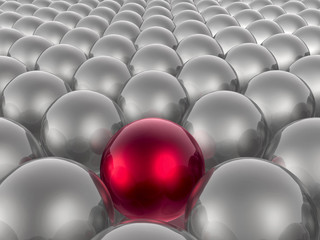 Red and grey spheres