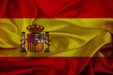 Spain grunge waving flag
