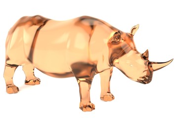 realistic 3d render of rhino statue
