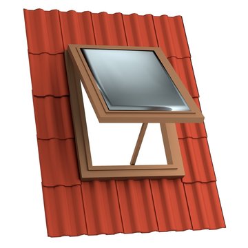 realistic 3d render of roof window