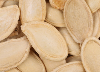 Close up of pumpkin seeds.