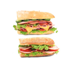 Two fresh sandwiches.