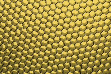Close up of black net. Yellow light.
