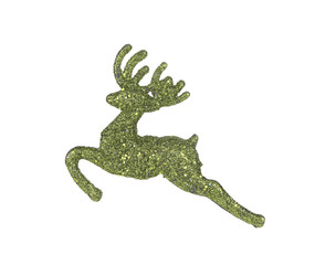Leaping reindeer glitter Christmas ornament.