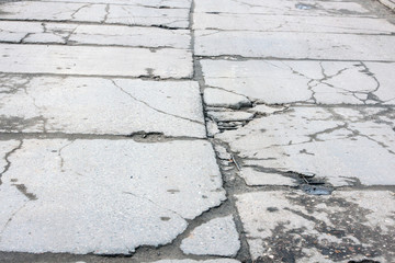Road of concrete slabs