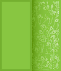 green vector card with floral background