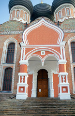 Fototapeta na wymiar Portal of Intercession cathedral, Izmaylovo Estate, Moscow, Russ