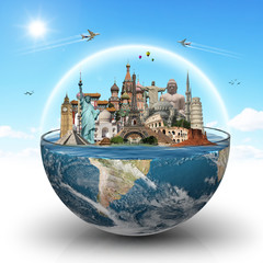 Travel the world monuments concept © sdecoret