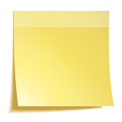 Yellow stick note paper on white background