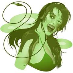 Girl Listening To Music