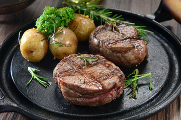 Roasted beef and potatoes