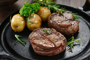 Roasted beef with potatoes