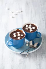 Papier Peint photo Lavable Chocolat chocolat chaud aux mini guimauves