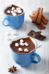 Papier Peint photo Lavable Chocolat chocolat chaud aux mini guimauves