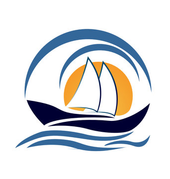 Yacht boat logo design