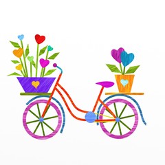 Fototapeta na wymiar bicicletta con fiori