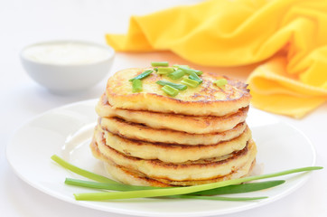 Potato pancakes with green onion