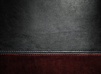 Black dark leather background or texture