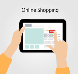 Online Shopping Flat Concept Vector Illustration