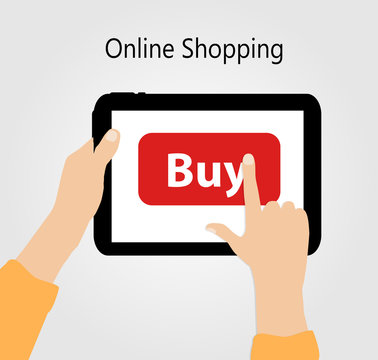 Online Shopping Flat Concept Vector Illustration