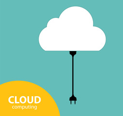 Cloud Computing Concept on Different Electronic Devices. Vector