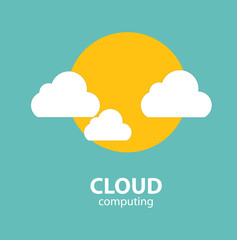Cloud Computing Concept on Different Electronic Devices. Vector