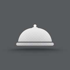 Vector of transparent food platter icon on isolated background