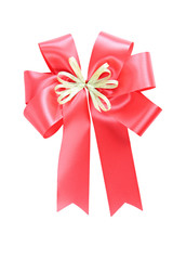 Red bow isolated.