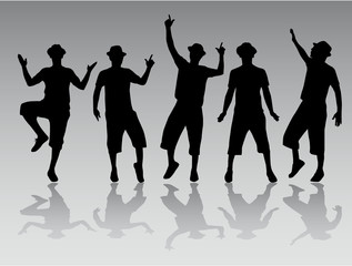 Fototapeta premium Dancing men silhouettes