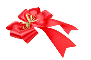 Red bow isolated.
