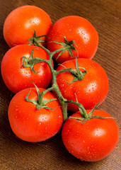 Fresh and wet tomatoes