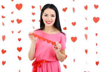 Attractive young woman on Valentine Day