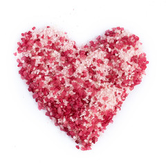 Sea salt for spa in heart shape