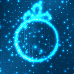 EPS10 vector circuit board ball christmas background texture