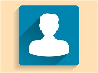 Vector Flat long shadow icon of businessman
