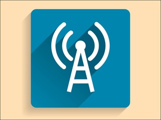 Vector Flat long shadow icon of wifi