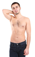 Fototapeta premium Handsome young man isolated on white