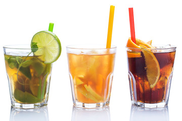 Cocktails with different citrus fruits