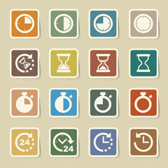 Clocks and time icons set