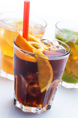 Cocktails with different citrus fruits