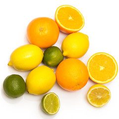 Fototapeta na wymiar Different citrus fruits