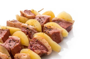 Brochettes de canard.