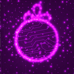 EPS10 vector circuit board ball christmas background texture