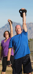 Fit Mature Adults Working Out